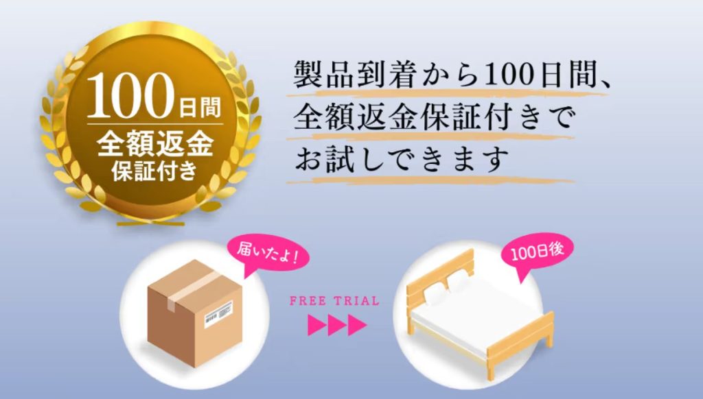 100日間返金保証を示す図