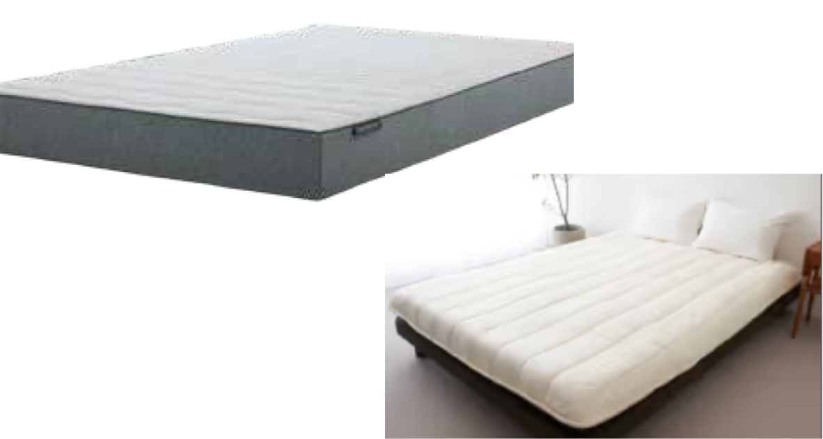 アイキャッチ画像 雲のやすらぎマットレスと敷布団の写真