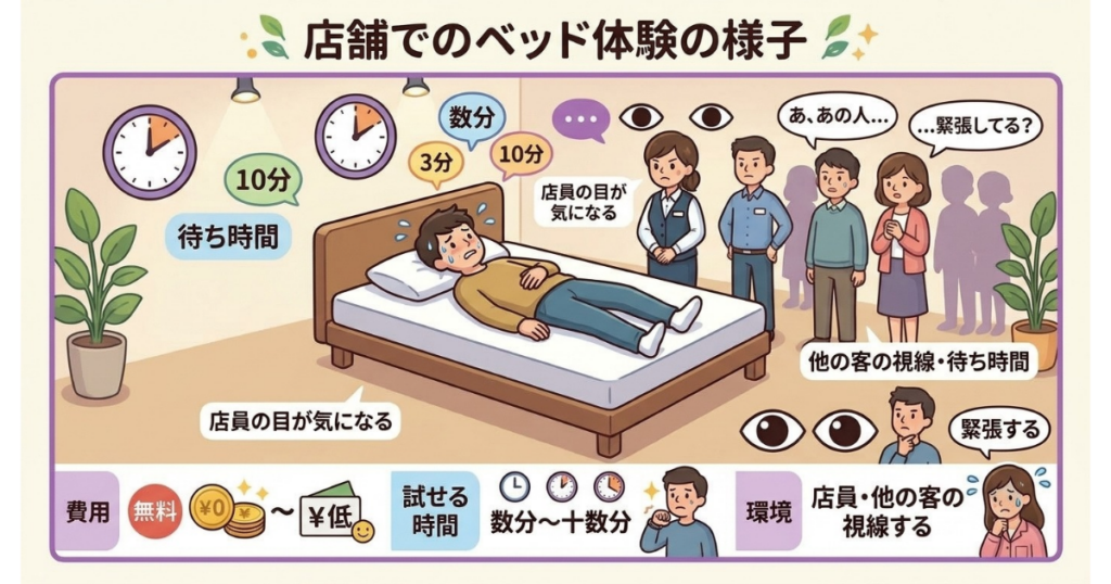 店舗で寝心地を体験した時の様子を示した図